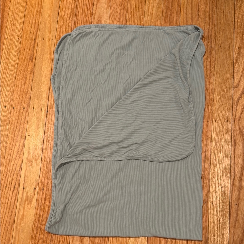 Caden Lane sea salt ribbed bamboo knit swaddle